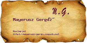 Mayerusz Gergő névjegykártya